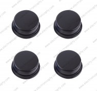 Kit 4 gorras para botones de tipo redondo negras