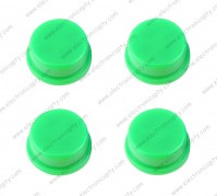 Kit 4 gorras para botones de tipo redondo verdes