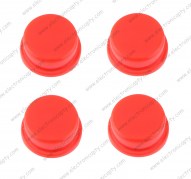 Kit 4 gorras para botones de tipo redondo rojas