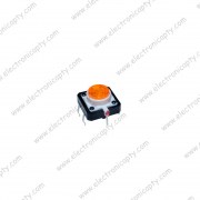 Boton Pulsador LED Naranja 12x12x7.3mm